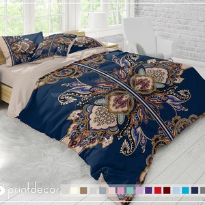 Boho chic Bedding, Boho Indie Duvet Cover Set, Bohemian vintage bedding, 3 piece duvet cover set, bohemian bedroom decor