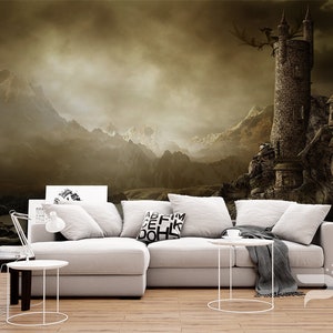 The Dark Castle WALL MURAL Dragon Wall Covering Abstract - Etsy