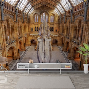 London Museum WALL MURAL, Ntural History Museum Wallpaper Mural, Large Wall Mural, Self Adhesive Peel & Stick Mural, Interior Wall Murals