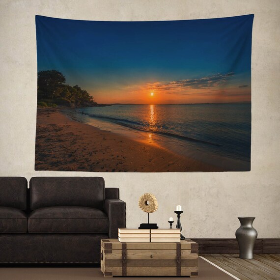 Sandy Beach TAPESTRY Large Wall Hanging Photography Wall Art Print Living Room Tapestry Beach Sunset Tapestry Etsy Ireland