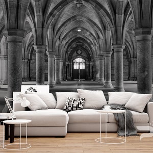 Black and White Arcs WALL MURAL, The Arcs Wallpaper Mural, Large Wall Mural, Self Adhesive Peel & Stick Mural, Scotland Glasgow Wall Murals