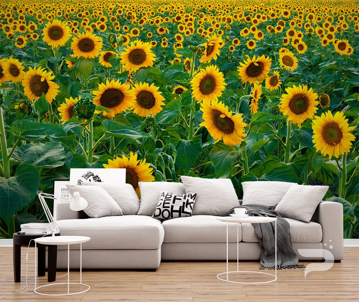 Sunflower Field WALL MURAL Sunflower Wallpaper Mural Large Etsy