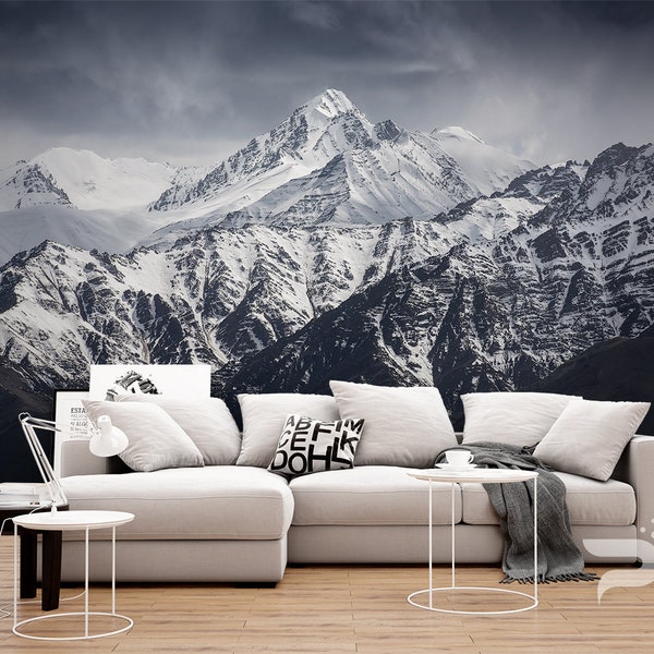 Mountain Mural Wallpaper Etsy