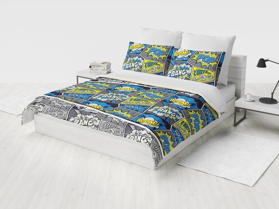 Pop Art Bedding Set Retro Duvet Cover Set Vintage Bedding Etsy