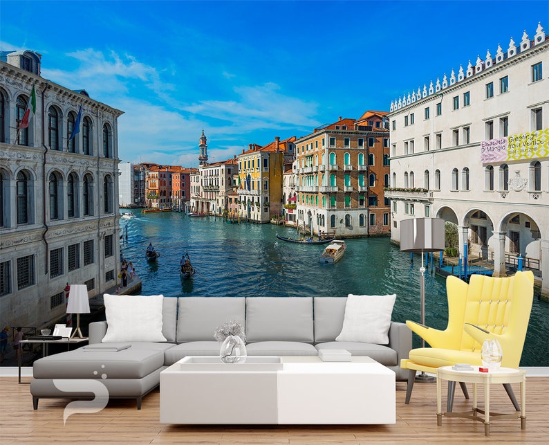 Large Wall Mural Self Adhesive Peel /& Stick Mural Wall Murals Venice Grand Canal WALL MURAL Gondola Boats Wallpaper Mural Venice Italy