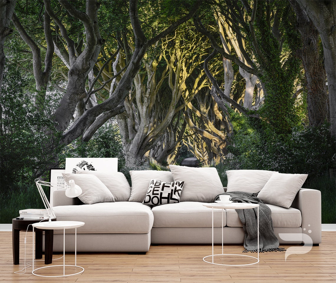 The Dark Hedges WALL MURAL Ireland Wall Covering Forest Wall Etsy
