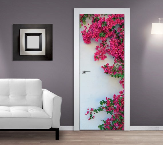 Buy Flowers on a Wall DOOR MURAL Sticker, Self Adhesive Door Wrap, Peel &  Stick Removable Door Covering Wallpaper Online in India - Etsy