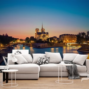 Notre Dame de Paris WALL MURAL, Paris Wallpaper Mural, Large Wall Mural, Self Adhesive Peel & Stick Mural, France Landmark Wall Murals