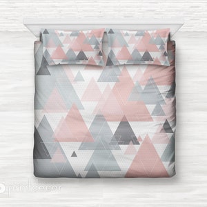 Skandinavische Bettwäsche Set, Retro Bettbezug Set, Nordische Bettwäsche, moderne Schlafzimmer Deko, Minimalistische Boho Bettwäsche, Twin, Full, Queen, King