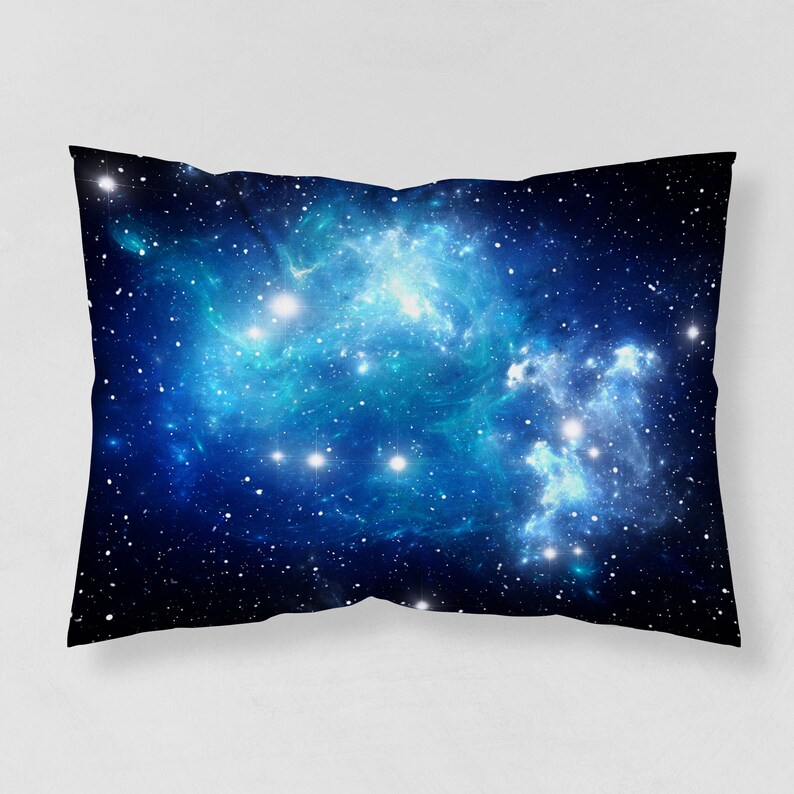 Blue Galaxy Bedding Set Nebula Galaxy Duvet Cover Set Space Etsy