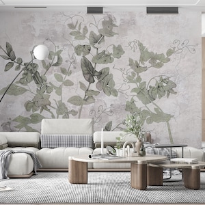 Floral WALLPAPER, Vintage Wall Covering, 3D Wallpaper, Stylish Abstract Wall Decor, Peel & Stick Wall Mural Flowers