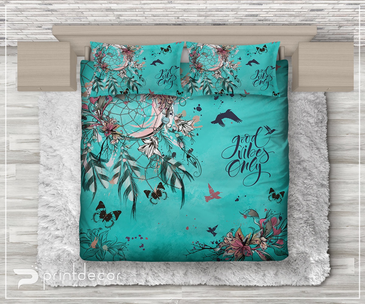 Dream Catcher Native American Boho Feather Duvet Cover Bedding Set