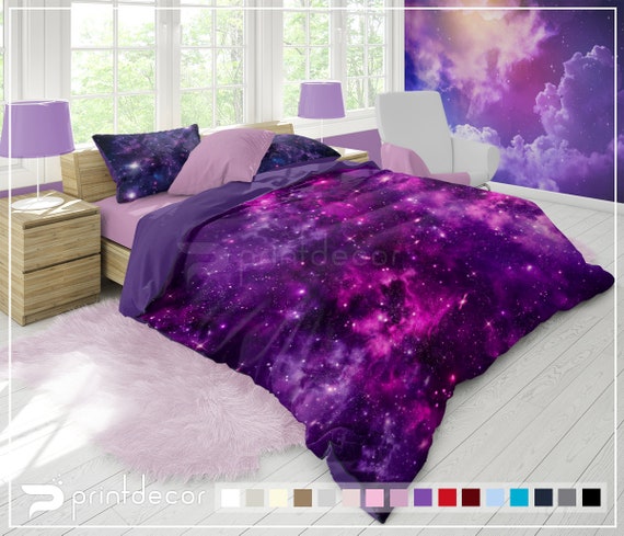 Purple Pink Nebula Bedding Set Galaxy 