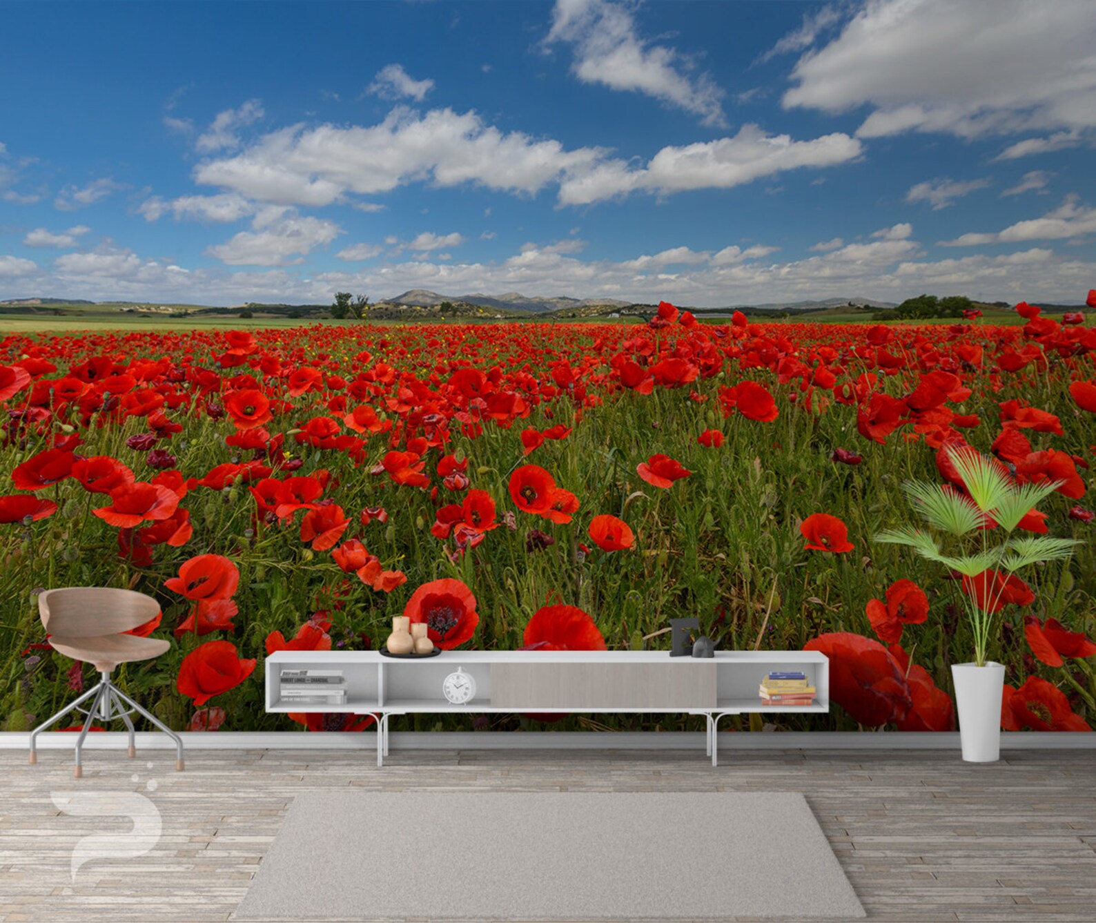 Poppies WALL MURAL Poppy Field Wallpaper Mural Large Wall Etsy