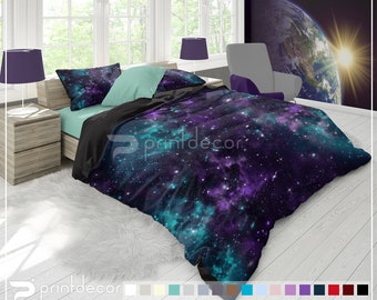 Decorative 3 Piece Bedding Set with 2 Pillow Shams Nebula Dark Galaxy with Luminous Stars and Cosmic Rays Astronomy Explore Theme Ambesonne Space Duvet Cover Set Queen Size Purple Blue Decorative 3 Piece Bedding Set with 2 Pillow Shams Nebula Dark Galaxy with Luminous Stars and Cosmic Rays Astronomy Explore Theme Ambesonne Space Duvet Cover Set Queen Size Purple Blue