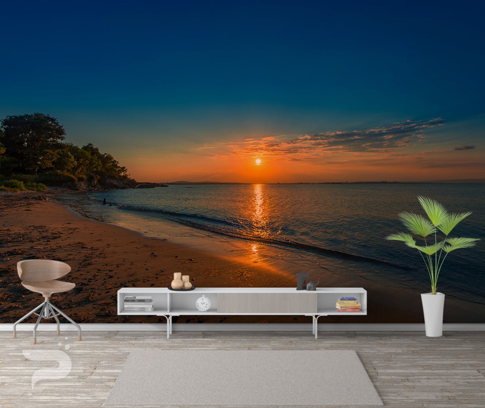 Beach Sunset WALL MURAL Sea Scenery Wallpaper Mural Large - Etsy