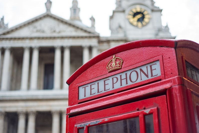London Landmarks WALL MURAL Phone Booth England Wall Mural Large Wall Mural London Wallpaper Mural Self Adhesive Peel /& Stick Mural
