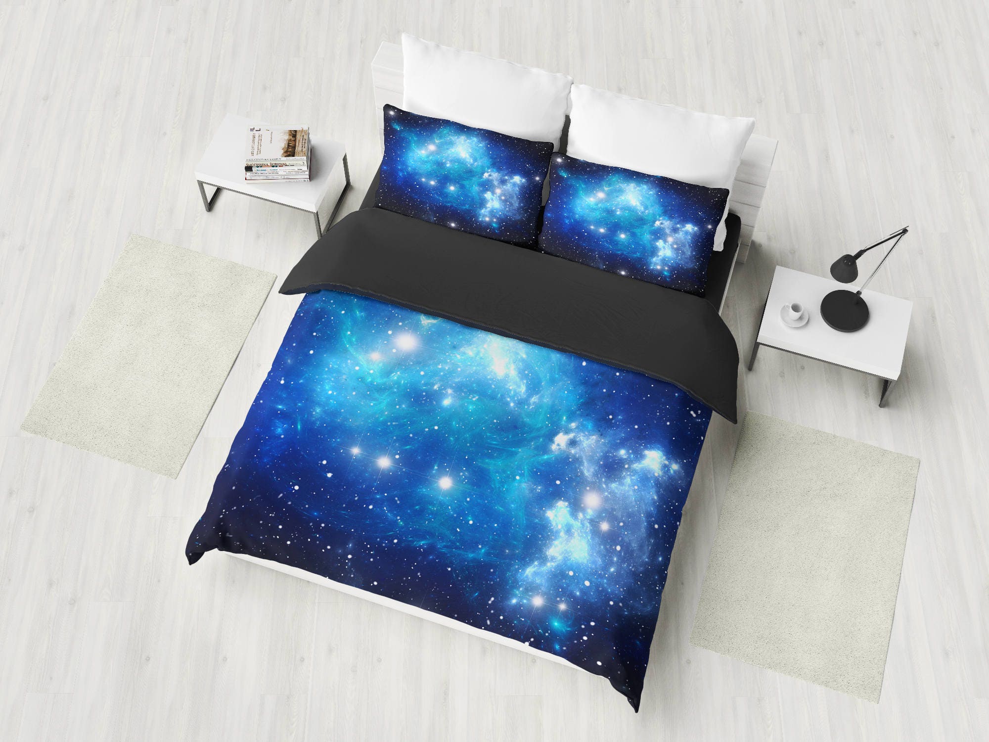 Blue Galaxy Bedding Set Nebula Duvet Cover Space 50