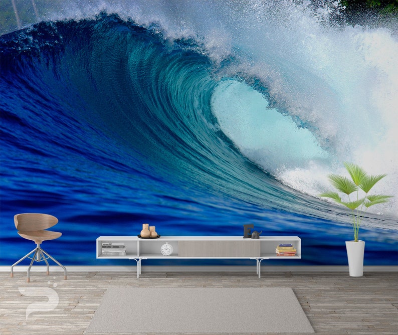 The Perfect Wave MURAL Ocean Wallpaper Large Wall Mural Etsy