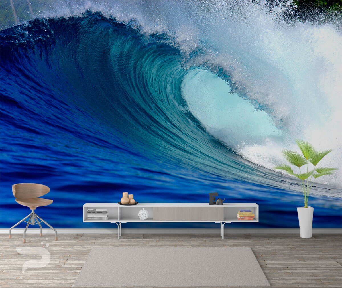 The Perfect Wave MURAL, Ocean Wallpaper, Large Wall Mural, Self