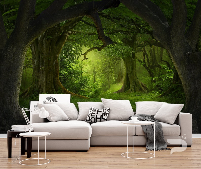 Mystical Forest Wall Mural Magical Wallpaper Large Self Adhesive L Stick Photo Green Covering - Forest Wall Murals Mystical Forest Wall Mural Magical Wallpaper Large Self Adhesive L Stick Photo Green Covering - Forest Wall Murals