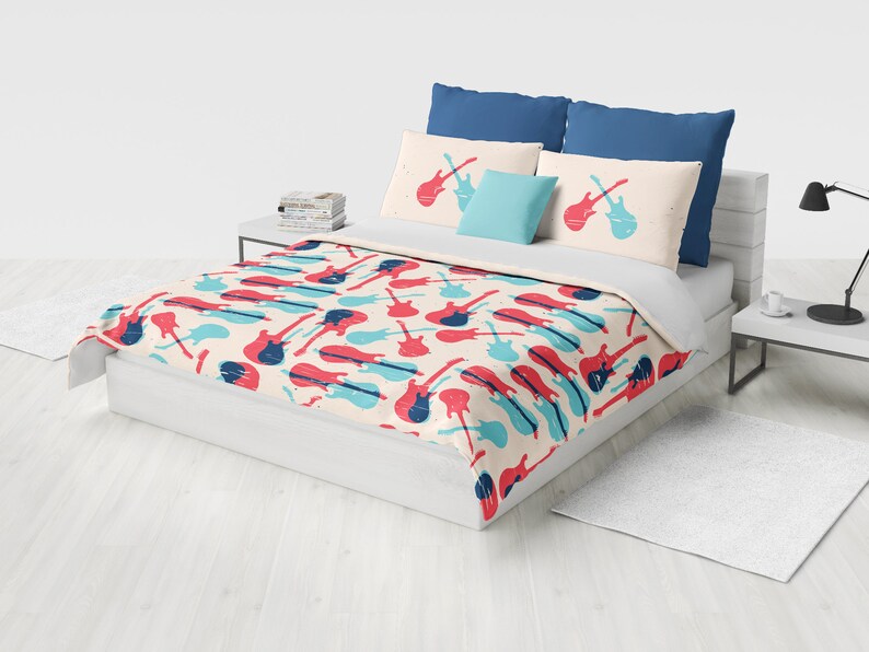 Retro Bedding Set Vintage Duvet Cover Set Music Bedding Etsy