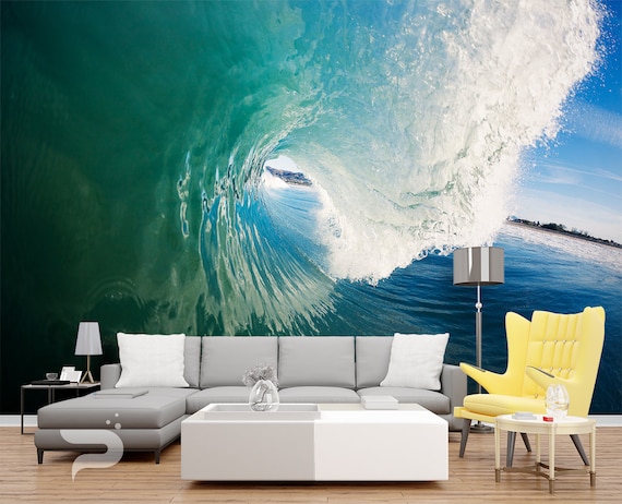 Perfect Wave WALL MURAL, Beach Wall Covering, 3D Ocean Wave
