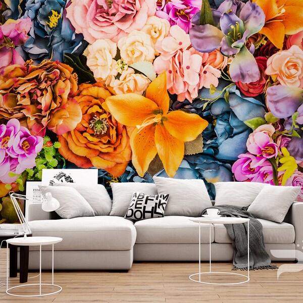 Floral Wall Mural Etsy