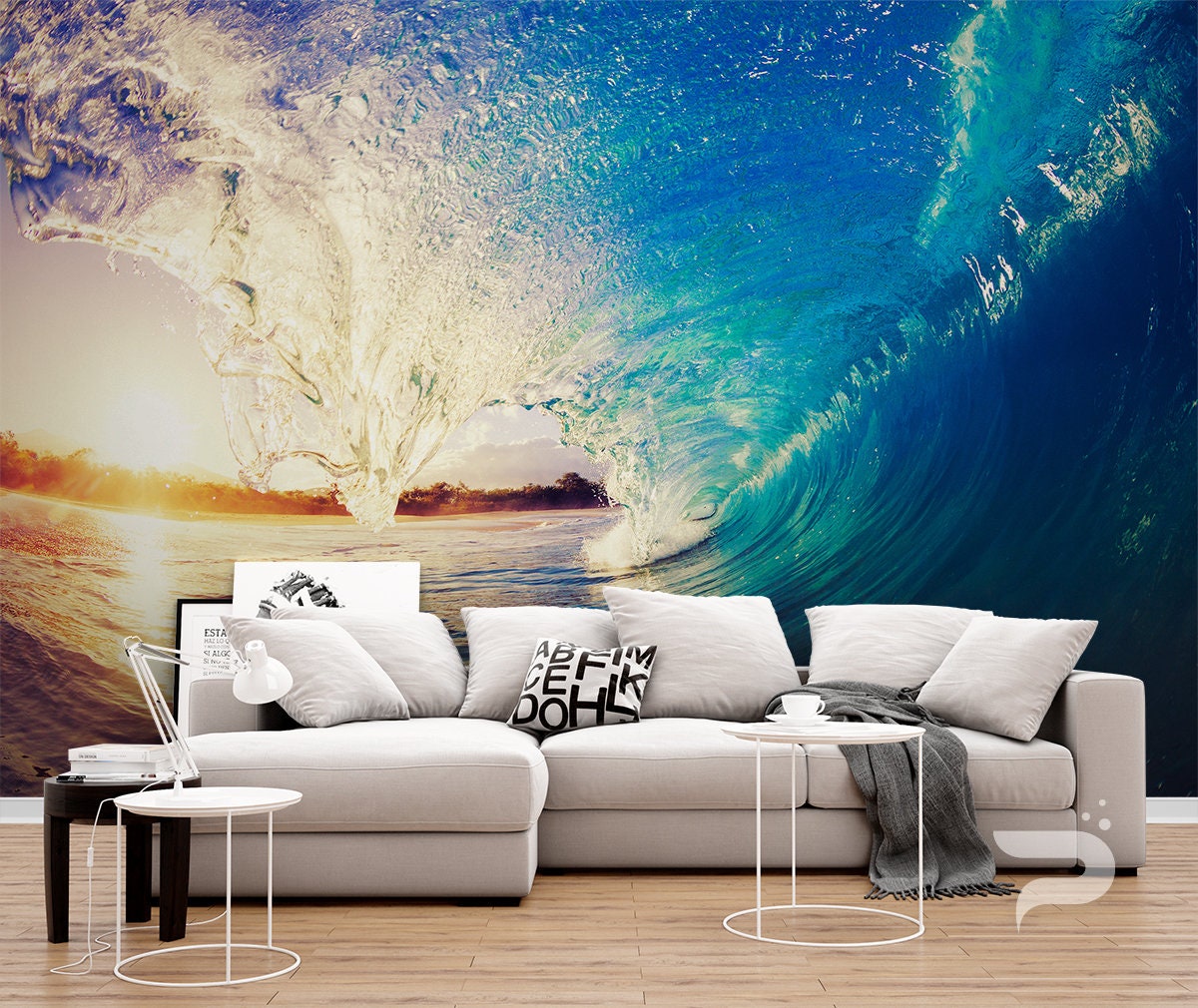 Ocean Castle Coconut Tree Seagull Wall Mural 3D  Ubuy India