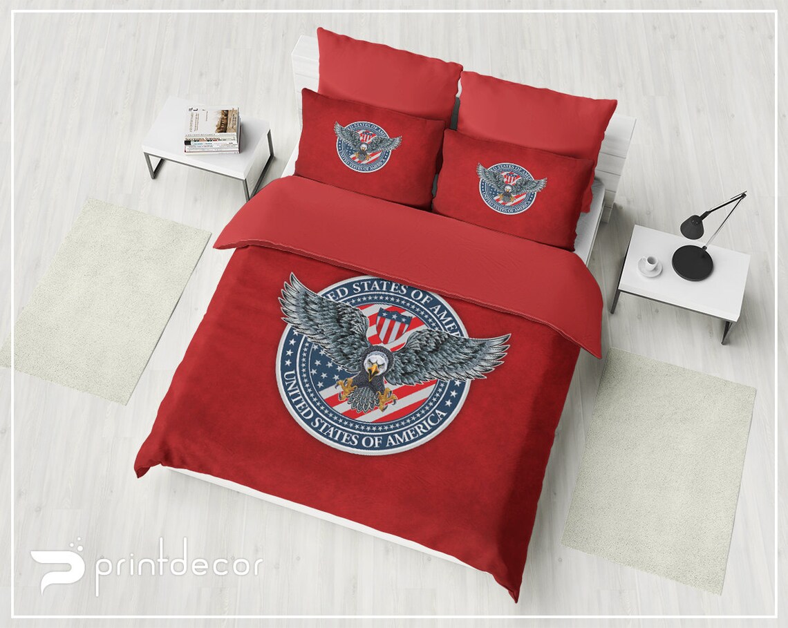 US Bedding American Duvet Cover Set American Eagle Bedding Etsy