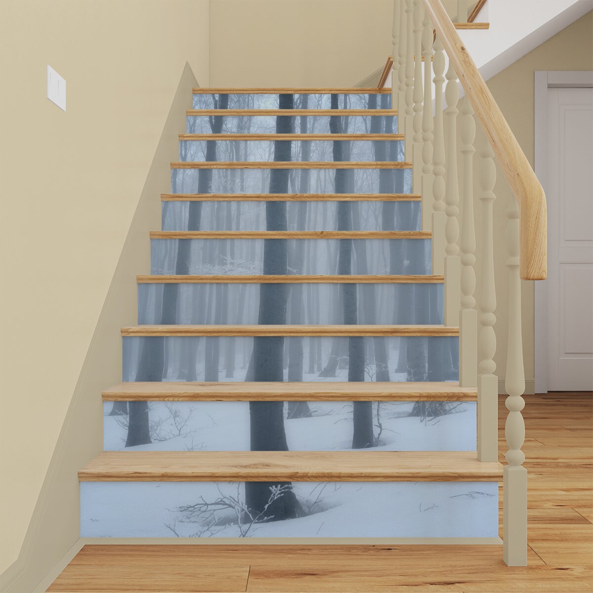 Details about / 3d Forest Brook 325 stair risers Decoration Photo Wallpaper Vinyl Sticker Wallpaper DE show original title