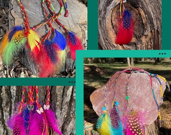 Sparkly Braided Fairy Hair ~ Mystical Faery Extensions ~ Charm ~ Feathers ~ Chakra Colors ~ Clip-in extensions ~ Healing Energy ~ Magical