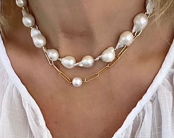 Baroque Pearl Collar Necklace Pearl Necklace Pearl Choker