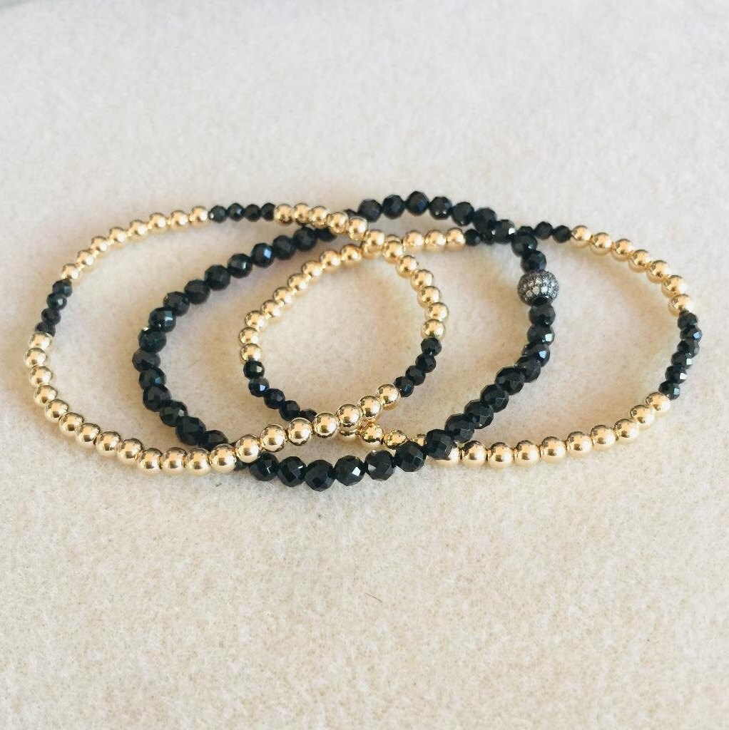 Bead Ball Bracelet Gemstone Bracelet Beaded Bracelet Set Etsy