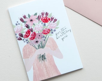 Birthday Card For Her | Flowers Birthday Girl Card For Mum | Best Friend | Aunty Nana Grandma Wife Daughter | Cards For Her