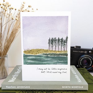 Polaroid Stijl Vaderdag Kaart, Putten Naast De Sea Beach Card