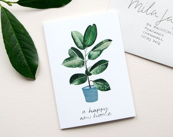 Happy New Home Card | Houseplant | Plant Lovers | New House Housewarming | First House Card | Moving House | Leaving Card | New Homeowners