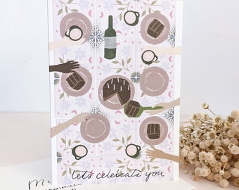 Cute Birthday Card | Girly Birthday Card For Friend | Sweet Birthday Card | Happy Birthday Card For Her | Birthday Cake Card