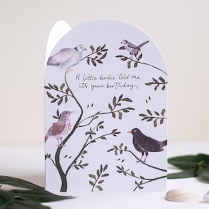 Vogels verjaardagskaart, Happy Birthday Bird Card, natuur verjaardagskaart, Britse vogels kaart, tuin vogels