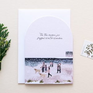 Familie strandwandelingen kerstkaart - Wells naast de zee, Norfolk