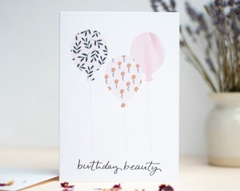 Birthday Card For Her UK | Birthday Balloon Card | Cute Card For Friend