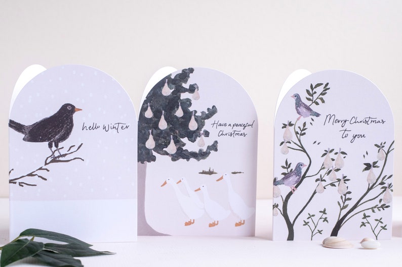 Hello Winter Blackbird Christmas Card image 3