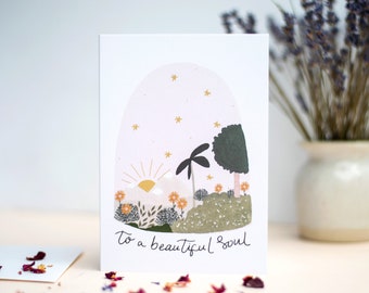 Beautiful Soul Encouragement Card, Thank you Card For Friend, Appreciation Card