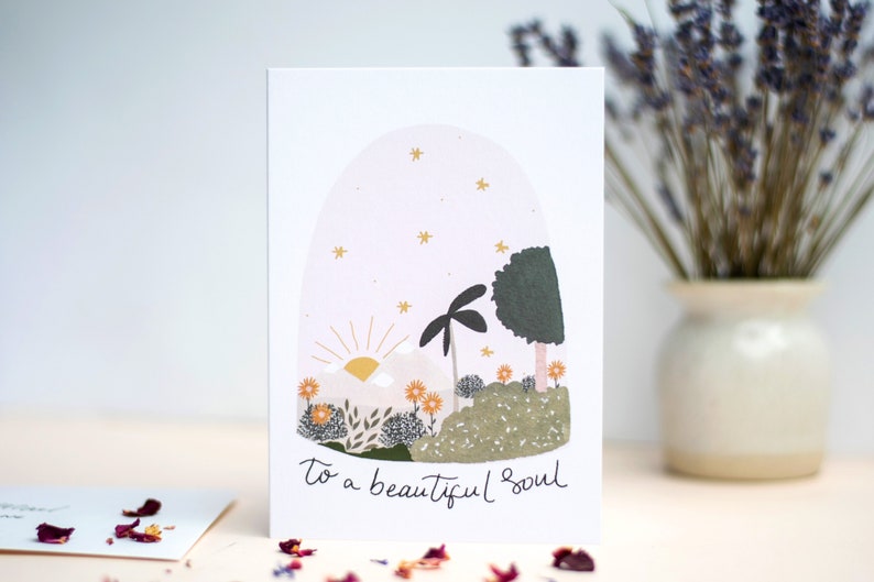 Beautiful Soul Encouragement Card, Thank you Card For Friend, Appreciation Card image 1