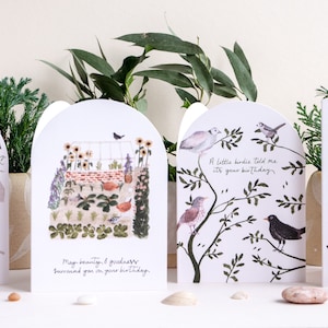 Cartão de aniversário de jardim, cartão de jardineiro, cartão de aniversário da natureza, cartão de distribuição, cartão de estufa, cartão de frango, cartão de Salmo 23, cartão cristão imagem 3