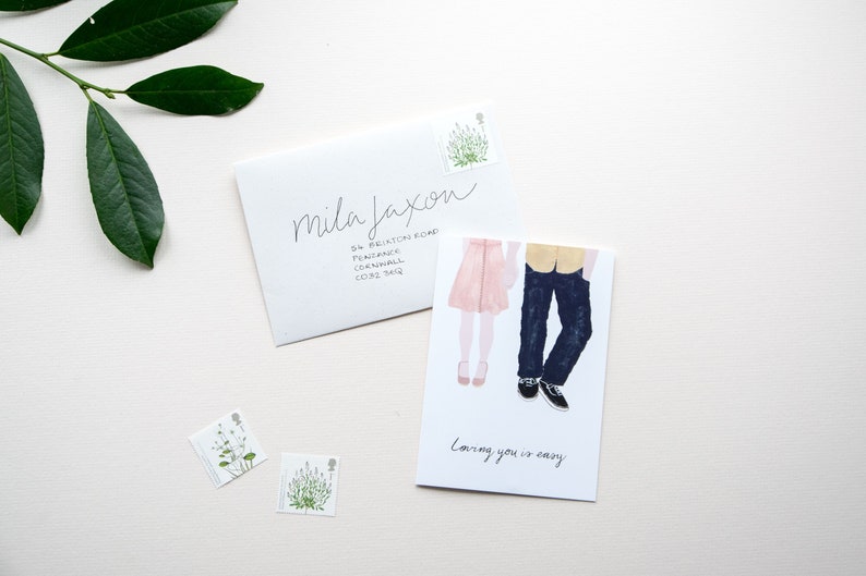 Valentine Card For Him I Love You Card Anniversary Card For Husband Boyfriend Card Couple Illustration Cute Valentine Card