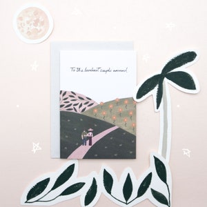 Verlobungskarte für Paare | Jubiläumskarte für Paare | Hochzeitstag | Karte für Freund | Hochzeitskarte | Glückwunschkarte