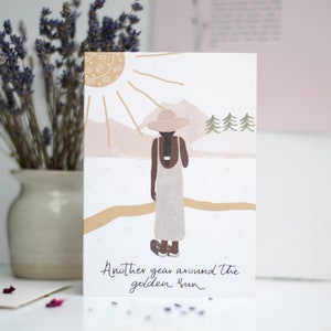 Cartão de aniversário de mulher negra, cartão de aniversário feminino, cartão de aniversário de natureza mágica imagem 3