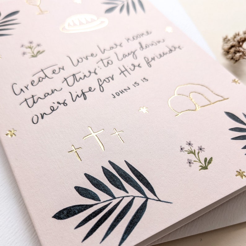 Cartões de Páscoa Cristãos em Folha de Ouro - Pacote de 6 - Cartão de Escritura Jesus Ele Ressuscitou imagem 5