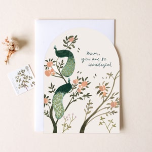 Muttertagskarte Pfau | Karte für Mama